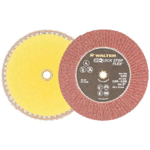 Disque &agrave; lamelles QUICK-STEP FLEX, 6" x Type 29, Grain 60, Oxyde d'aluminium Pryde Industrial Inc.