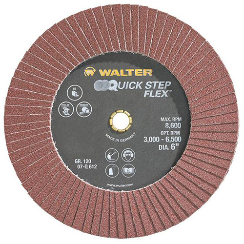 Disque &agrave; lamelles QUICK-STEP FLEX, 6" x Type 29, Grain 120, Oxyde d'aluminium Pryde Industrial Inc.
