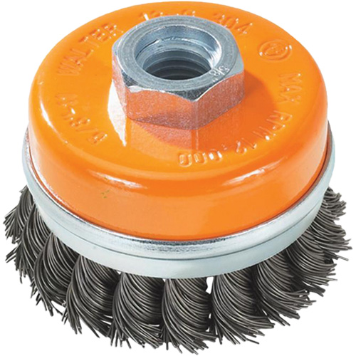 Knot-Twisted Wire Cup Brush, 5" Dia. x 5/8"-11 Arbor Pryde Industrial Inc.