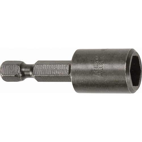 Nutsetter For SAE Sheet Metal Screws, 5/16" Tip, 1/4" Drive, 1-3/4" L, Magnetic Pryde Industrial Inc.