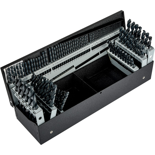 Jeu de forets s&eacute;rie courte combin&eacute;s, 115 morceaux, Acier rapide Pryde Industrial Inc.