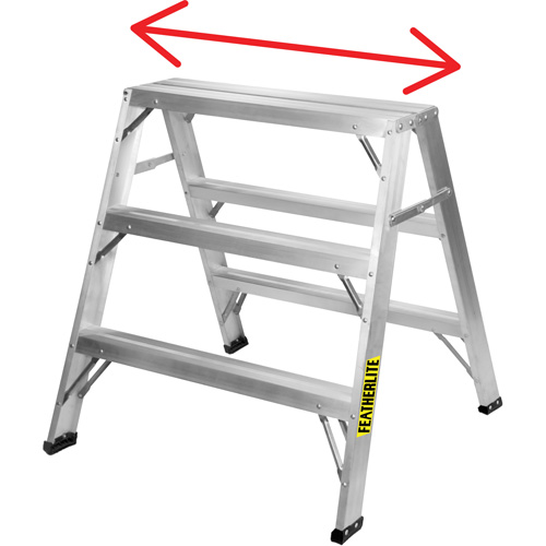 Industrial-Duty Sawhorse, 2' H x 31.9375" W x 23.50" D, 300 lbs. Capacity, Aluminum Pryde Industrial Inc.