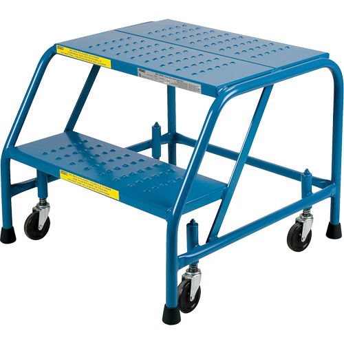 Escabeau roulant, 2 marches, Largeur de la marche 18", Hauteur de la plateforme 19", Acier Pryde Industrial Inc.