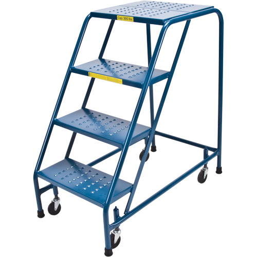 Escabeau roulant, 4 marches, Largeur de la marche 18", Hauteur de la plateforme 37", Acier Pryde Industrial Inc.