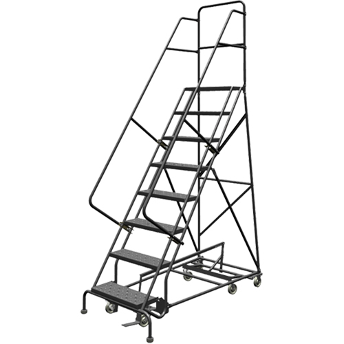 &eacute;chelles roulantes multidirectionnelles, 8 marches, Largeur de la marche 24", Hauteur de la plateforme 80", Acier Pryde Industrial Inc.