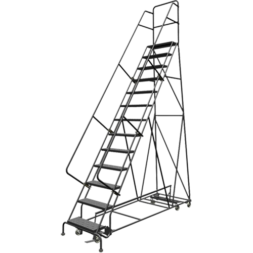 &eacute;chelles roulantes multidirectionnelles, 13 marches, Largeur de la marche 24", Hauteur de la plateforme 130", Acier Pryde Industrial Inc.