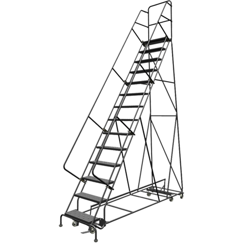 &eacute;chelles roulantes multidirectionnelles, 14 marches, Largeur de la marche 24", Hauteur de la plateforme 140", Acier Pryde Industrial Inc.