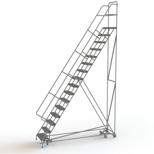 &eacute;chelles roulantes multidirectionnelles, 16 marches, Largeur de la marche 24", Hauteur de la plateforme 160", Acier Pryde Industrial Inc.