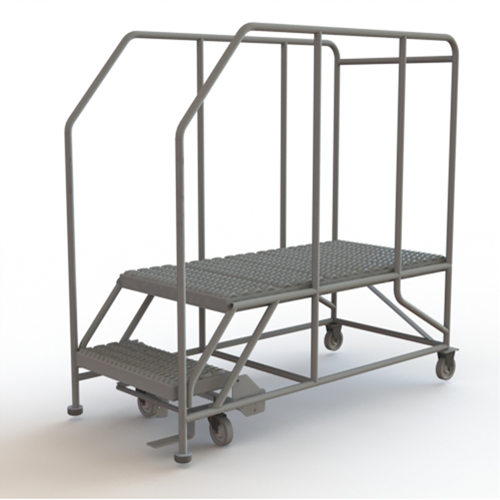 Plateforme de travail mobile, Acier, 2 Marches, 20" ha, 47" p, 24" Marche, Stri&eacute; Pryde Industrial Inc.