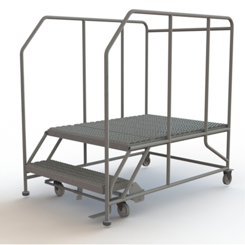 Plateforme de travail mobile, Acier, 2 Marches, 20" ha, 48" p, 36" Marche, Stri&eacute; Pryde Industrial Inc.