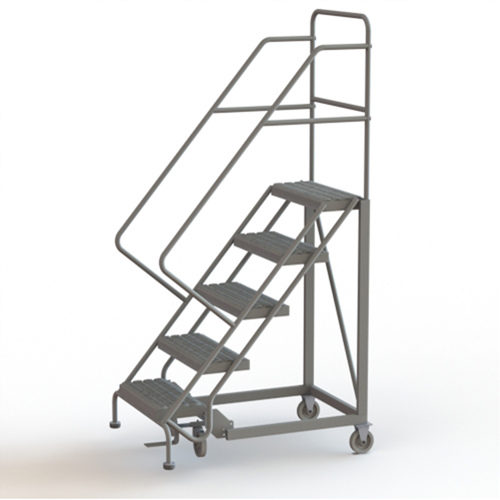 Safety Slope Rolling Ladder, 5 Steps, Serrated, 50° Incline, 50" High Pryde Industrial Inc.
