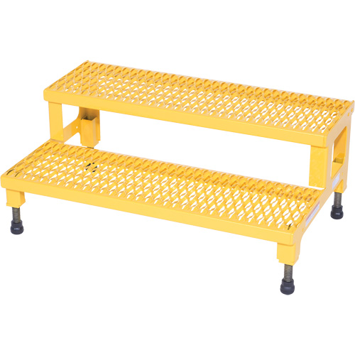 Adjustable Step-Mate Stand, 2 Step(s), 36-3/16" W x 22-7/8" L x 15-1/4" H, 500 lbs. Capacity Pryde Industrial Inc.