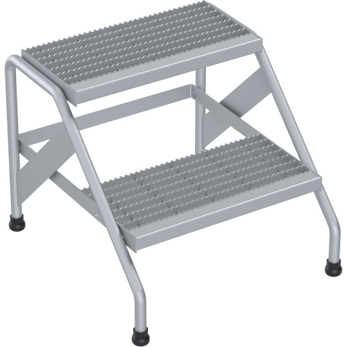 Aluminum Step Stand, 2 Step(s), 22-13/16" W x 24-9/16" L x 20" H, 500 lbs. Capacity Pryde Industrial Inc.