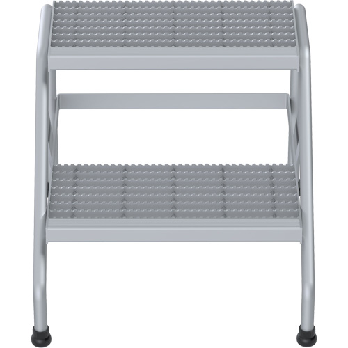 Aluminum Step Stand, 2 Step(s), 22-13/16" W x 24-9/16" L x 20" H, 500 lbs. Capacity Pryde Industrial Inc.
