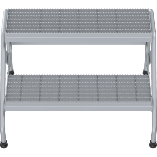 Aluminum Step Stand, 2 Step(s), 32-13/16" W x 24-9/16" L x 20" H, 500 lbs. Capacity Pryde Industrial Inc.
