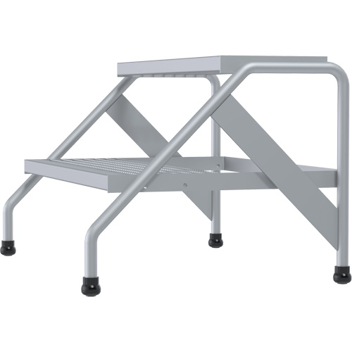 Aluminum Step Stand, 2 Step(s), 32-13/16" W x 24-9/16" L x 20" H, 500 lbs. Capacity Pryde Industrial Inc.