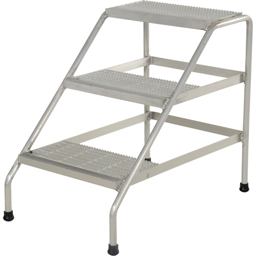 Escabeau en aluminium, 3 marche(s), 22-13/16" la x 34-9/16" lo x 30" h, Capacit&eacute; 500 lb Pryde Industrial Inc.