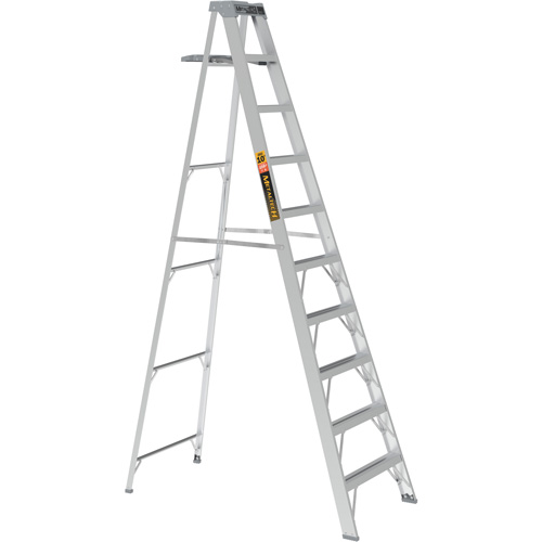 Step Ladder with Paint Tray, 10', Aluminum, 225 lbs. Capacity, Type 2 Pryde Industrial Inc.