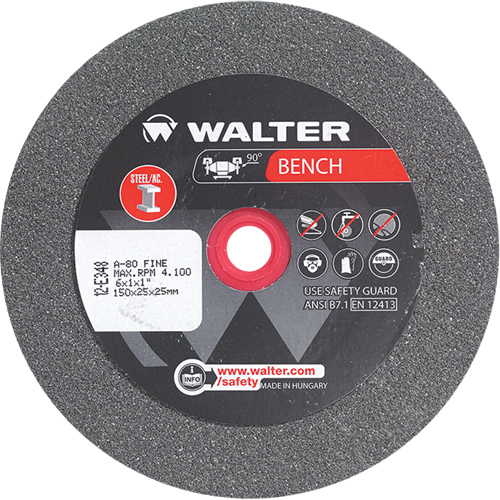 Bench Grinding Wheels, 6" x 1", 1" Arbor, 1 Pryde Industrial Inc.