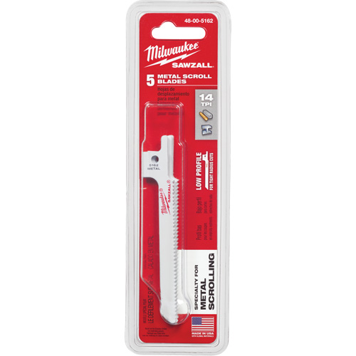 Sawzall&reg; Reciprocating Saw Blade, Bi-Metal, 14 TPI, 3-5/8" L x 5/16" W Pryde Industrial Inc.