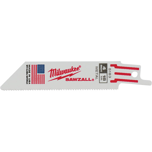 Lame de scie alternative Sawzall, Bim&eacute;tal, 18 Dents par pouce, 4" lo x 3/4" la Pryde Industrial Inc.