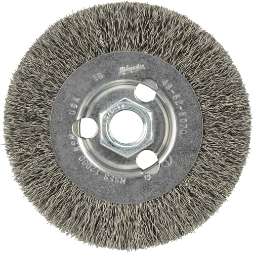 Crimped Wire Wheel, 4" Dia., 0.12" Fill, 5/8"-11 Arbor Pryde Industrial Inc.