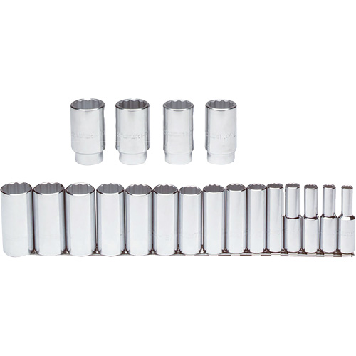 Jeu de douilles, 19 Mcx, Prise de 1/2", Profond Pryde Industrial Inc.
