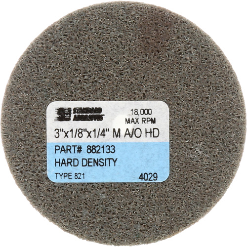 Standard Abrasives Unitized Wheel, 3" x 1/4", 1/4" Arbor, Fine Grit, Aluminum Oxide Pryde Industrial Inc.
