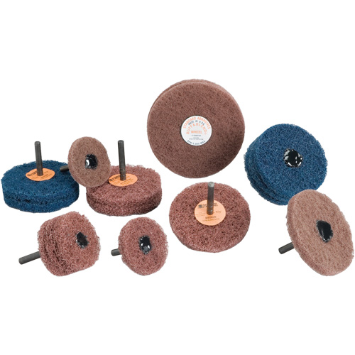 Meule Buff & Blend Standard Abrasives, 3" dia. x 1/4" la, Arbre 1/4", Oxyde d'aluminium Pryde Industrial Inc.
