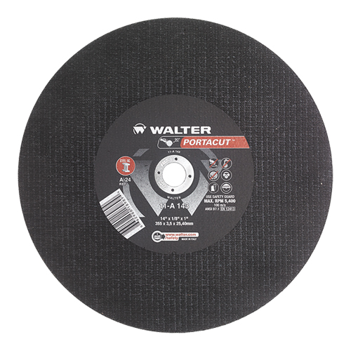 Portacut High Speed Cut-Off Wheel, 14" x 1/8", 1" Arbor, Type 1, Aluminum Oxide, 5400 RPM Pryde Industrial Inc.