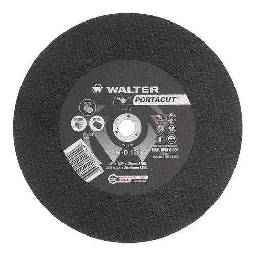 Portacut High Speed Cut-Off Wheel, 12" x 1/8", 7/8" Arbor, Type 1, Silicon Carbide, 6300 RPM Pryde Industrial Inc.
