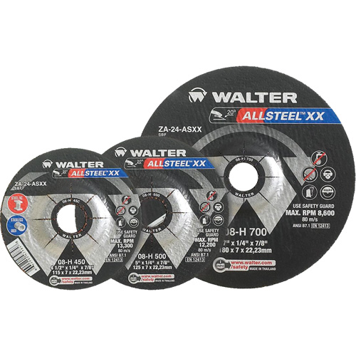 Meules &agrave; moyeu d&eacute;port&eacute; ALLSTEEL Xtra, 9" x 1/4", Arbre 7/8", Type 27 Pryde Industrial Inc.