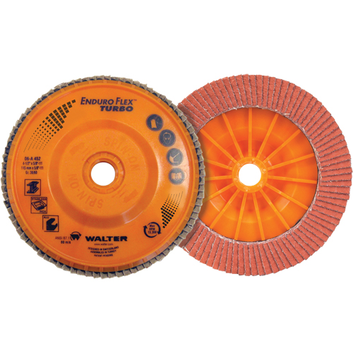 Enduro-Flex Turbo Flap Disc, 4-1/2" x 5/8"-11, Type 27S, 36/60 Grit, Ceramic Pryde Industrial Inc.