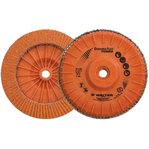 Enduro-Flex Turbo Flap Disc, 6" x 5/8"-11, Type 27S, 36/60 Grit, Ceramic Pryde Industrial Inc.