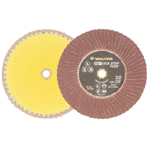 QUICK-STEP FLEX Flap Disc, 5" x Type 29, 120 Grit, Aluminum Oxide Pryde Industrial Inc.