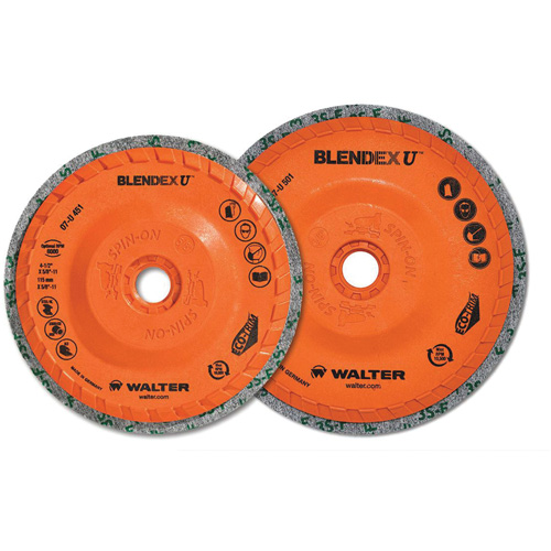 Brosse coupe de finition Blendex U, 4-1/2" dia., Grain Fin, Carbure de silicium Pryde Industrial Inc.