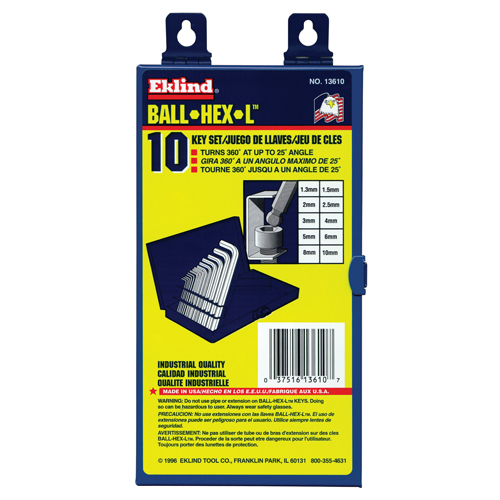 Balldrive Hex Key, Hex End, 5/64" x 3.2" L, L Shape Pryde Industrial Inc.