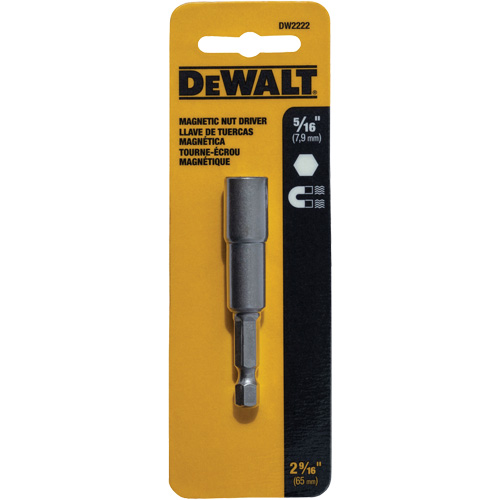 Nut Driver, 5/16" Tip, 1/4" Drive, 2-9/16" L, Magnetic Pryde Industrial Inc.