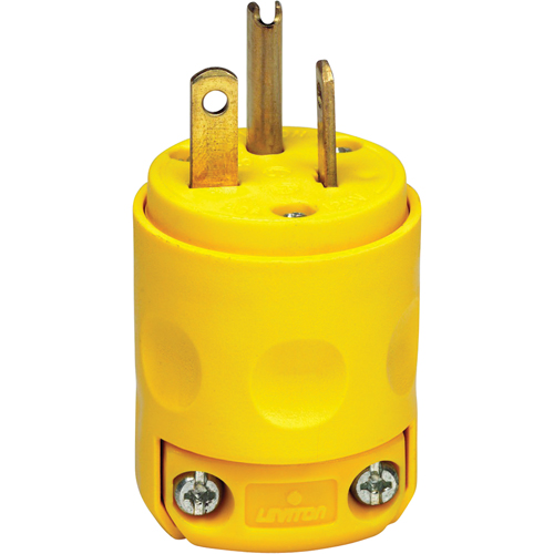Commercial Grade Straight Blade Plug, Plastic, 20 A, 125 V Pryde Industrial Inc.