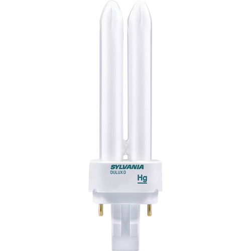 Dulux&reg; D/E Double-Tube Compact Fluorescent Lamp, D (T4), 13 W, 4100 K, G24Q-1 Base, 20000 hrs. Pryde Industrial Inc.
