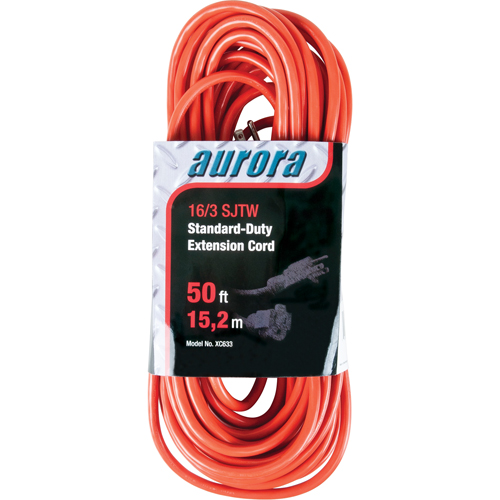 Extension Cord, Indoor/Outdoor, SJTW, 16/3 AWG, 13 A, 50' Pryde Industrial Inc.