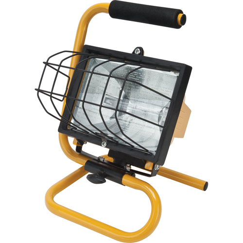 Portable Work Light, Halogen, 500 W, 8000 Lumens, Steel Housing Pryde Industrial Inc.