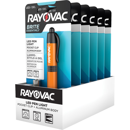 Lampes-stylos Brite Essentials, DEL, 3 lumens, Corps en Aluminium, piles AAA, Compris Pryde Industrial Inc.