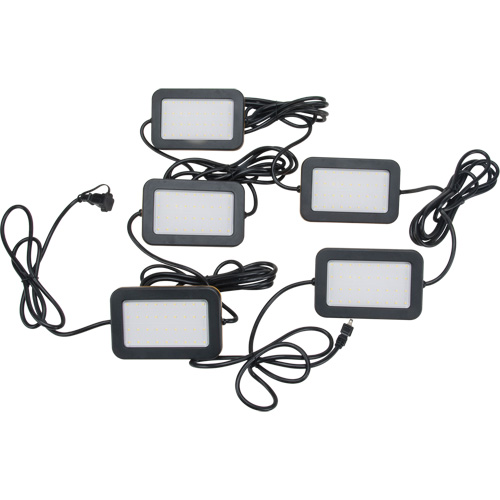 LED String Work Lights, 5 Lights, 50' L, Plastic Housing Pryde Industrial Inc.