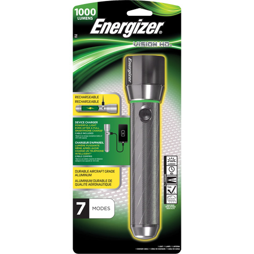 Vision HD Focus Flashlight, LED, 1000 Lumens, Rechargeable Batteries Pryde Industrial Inc.