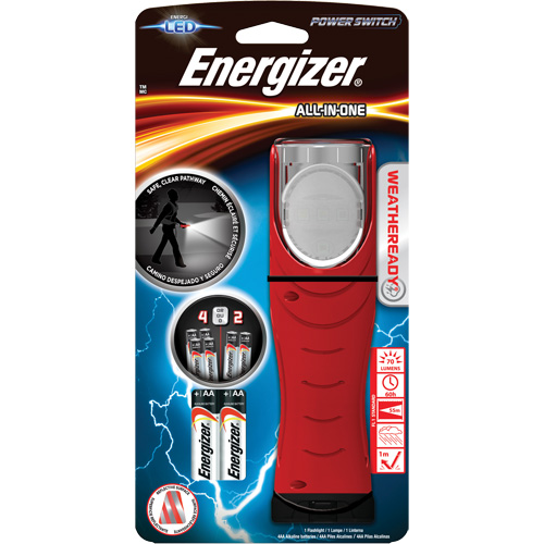 Lampe tout-en-un Weatheready, DEL, Piles AA, Aluminium/Plastique/Polym&egrave;re/Caoutchouc Pryde Industrial Inc.