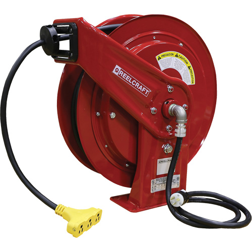 70000 Power Cord Reel, 100', SEOOW, 12 Gauge, 15 A Pryde Industrial Inc.