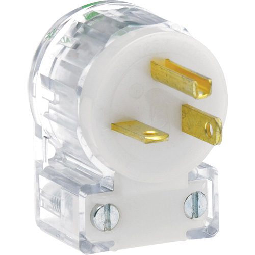 Angled Hospital Grade Extension Plug, Nylon, 20 Amps, 125 V Pryde Industrial Inc.