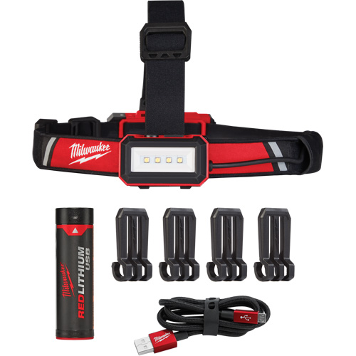 Lampe frontale USB &agrave; profil bas, DEL, 600 lumens, 2 hres de fonctionnement, piles Rechargeable Pryde Industrial Inc.