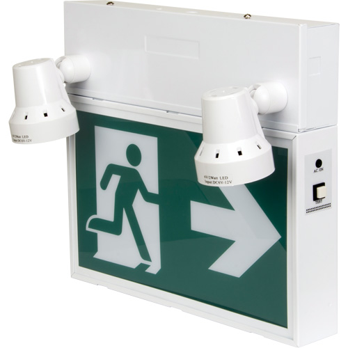 Running Man Sign with Security Lights, LED, Battery Operated/Hardwired, 12-1/10" L x 11" W, Pictogram Pryde Industrial Inc.